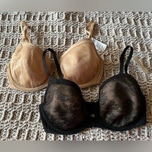 NWT Soma Bundle (2) Lightest Lift Perfect Coverage  Demi Lace Bra Sz 32DD